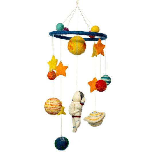 Handmade Felt Mobile - Starman & Planets - Luna Panther