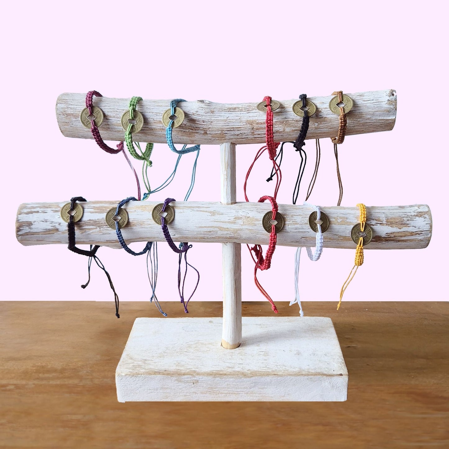 Handmade Friendship Bracelets - Lucky Friends Feng Shui Coin (asst) - Luna Panther