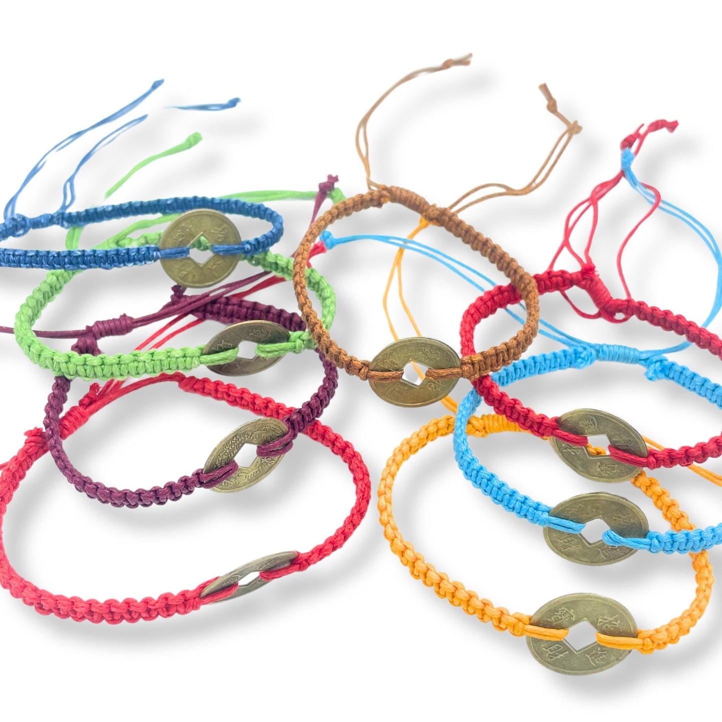 Handmade Friendship Bracelets - Lucky Friends Feng Shui Coin (asst) - Luna Panther
