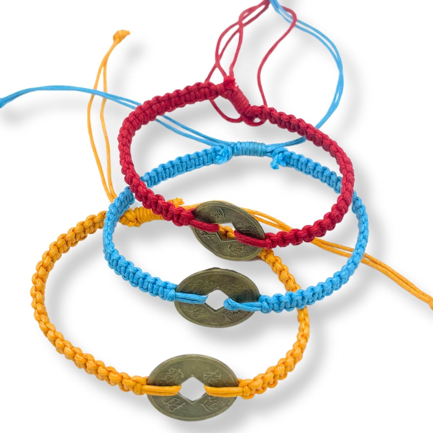 Handmade Friendship Bracelets - Lucky Friends Feng Shui Coin (asst) - Luna Panther