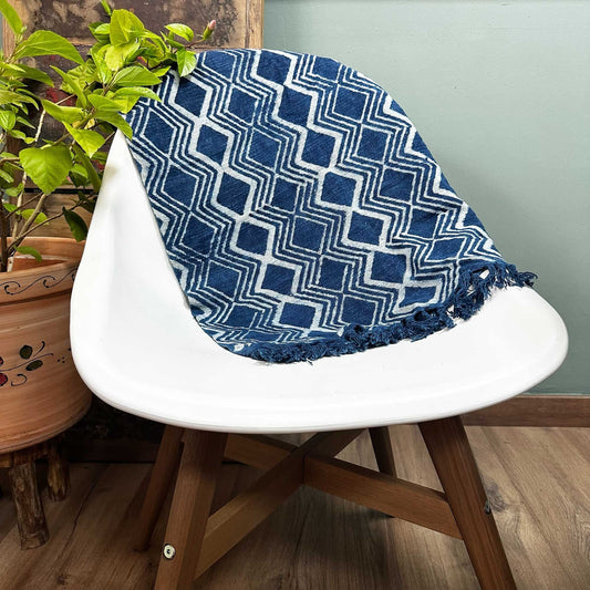 Handmade Indigo Runner - 170x60cm - Heerak Pattern - Luna Panther