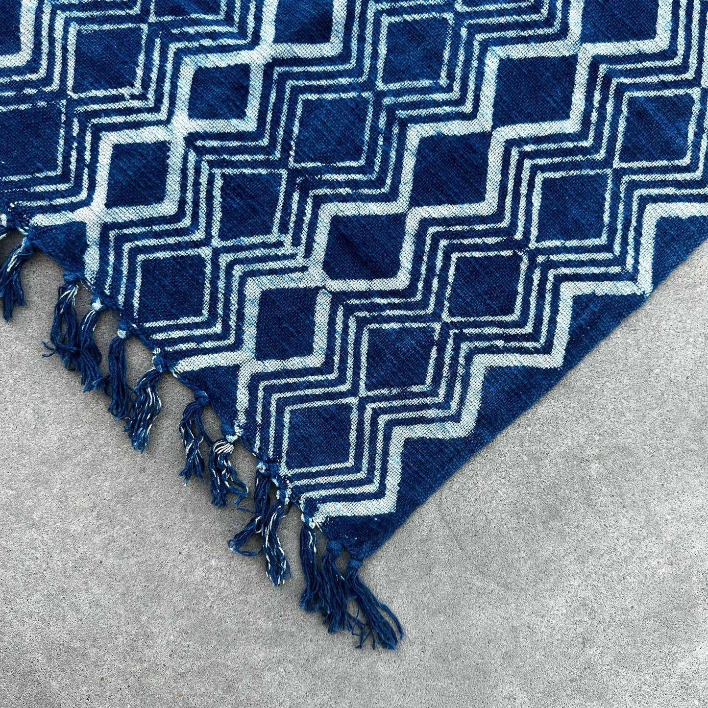 Handmade Indigo Runner - 170x60cm - Heerak Pattern - Luna Panther
