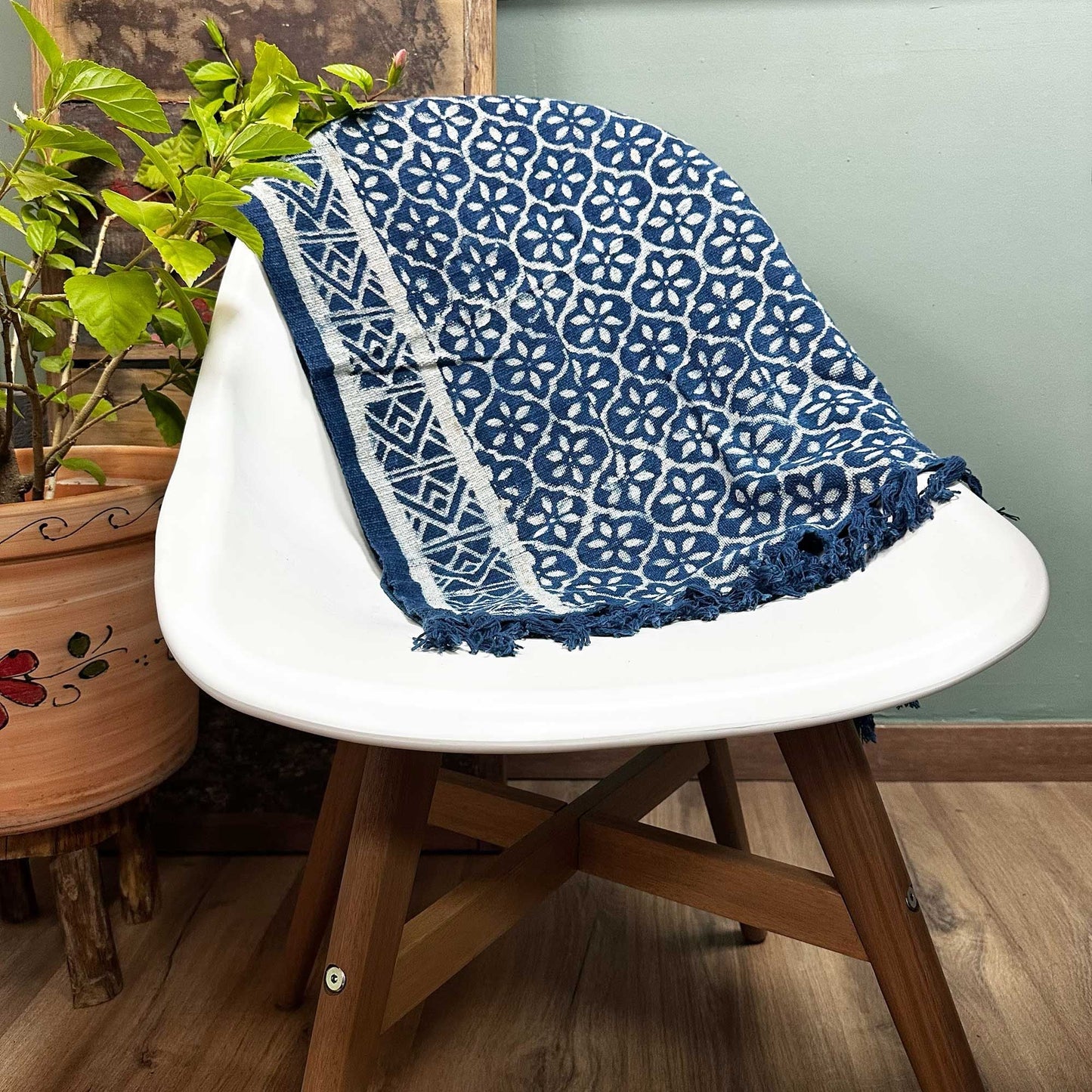 Handmade Indigo Runner - 170x60cm - Madjid Tiles - Luna Panther