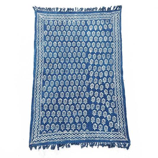 Handmade Indigo Throw - 170x120cm - Chhota Flower - Luna Panther alternate view