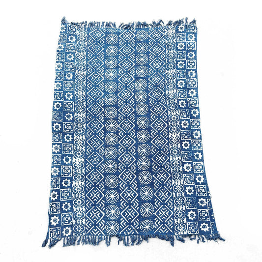 Handmade Indigo Throw - 170x120cm - Desi Stripes - Luna Panther alternate view