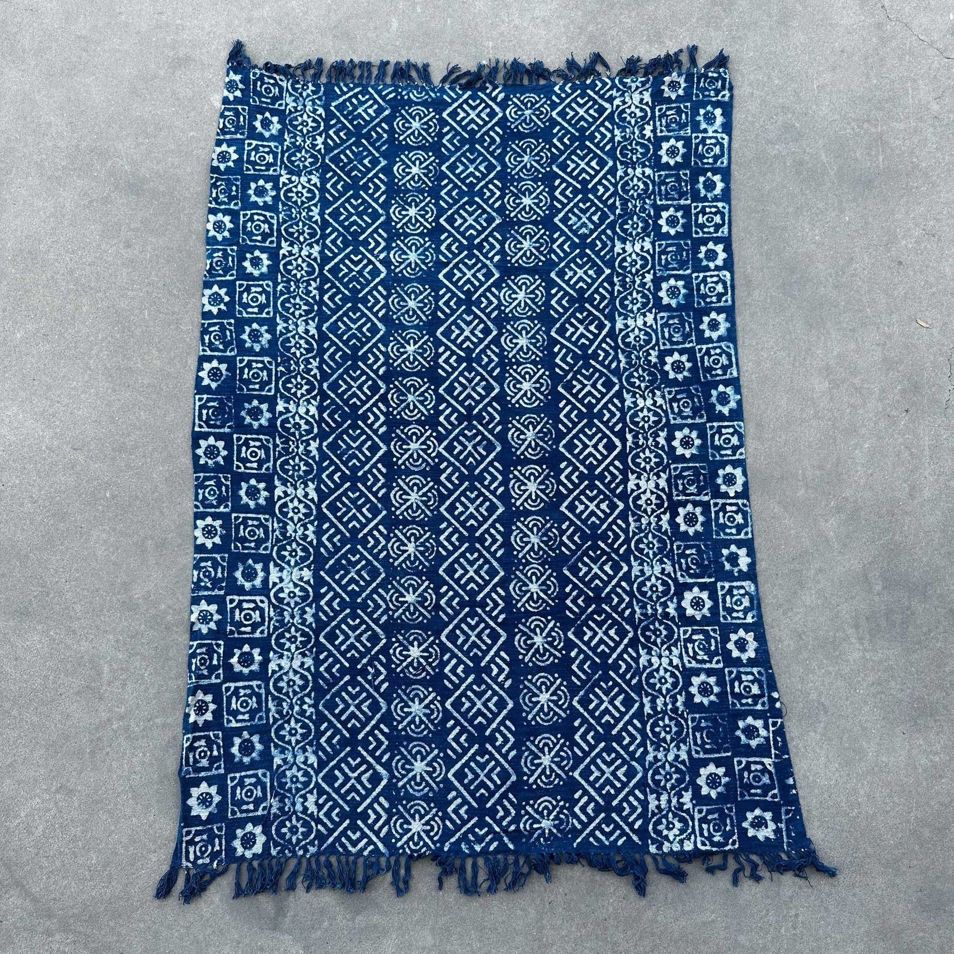 Handmade Indigo Throw - 170x120cm - Desi Stripes - Luna Panther