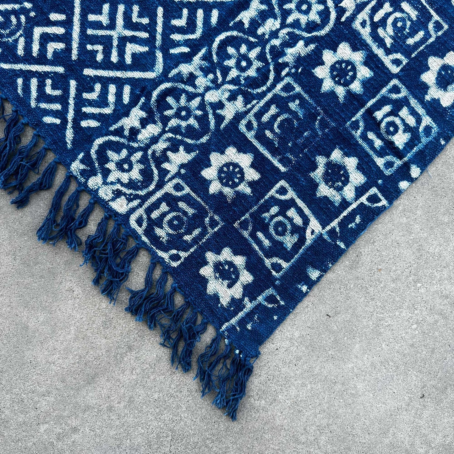 Handmade Indigo Throw - 170x120cm - Desi Stripes - Luna Panther
