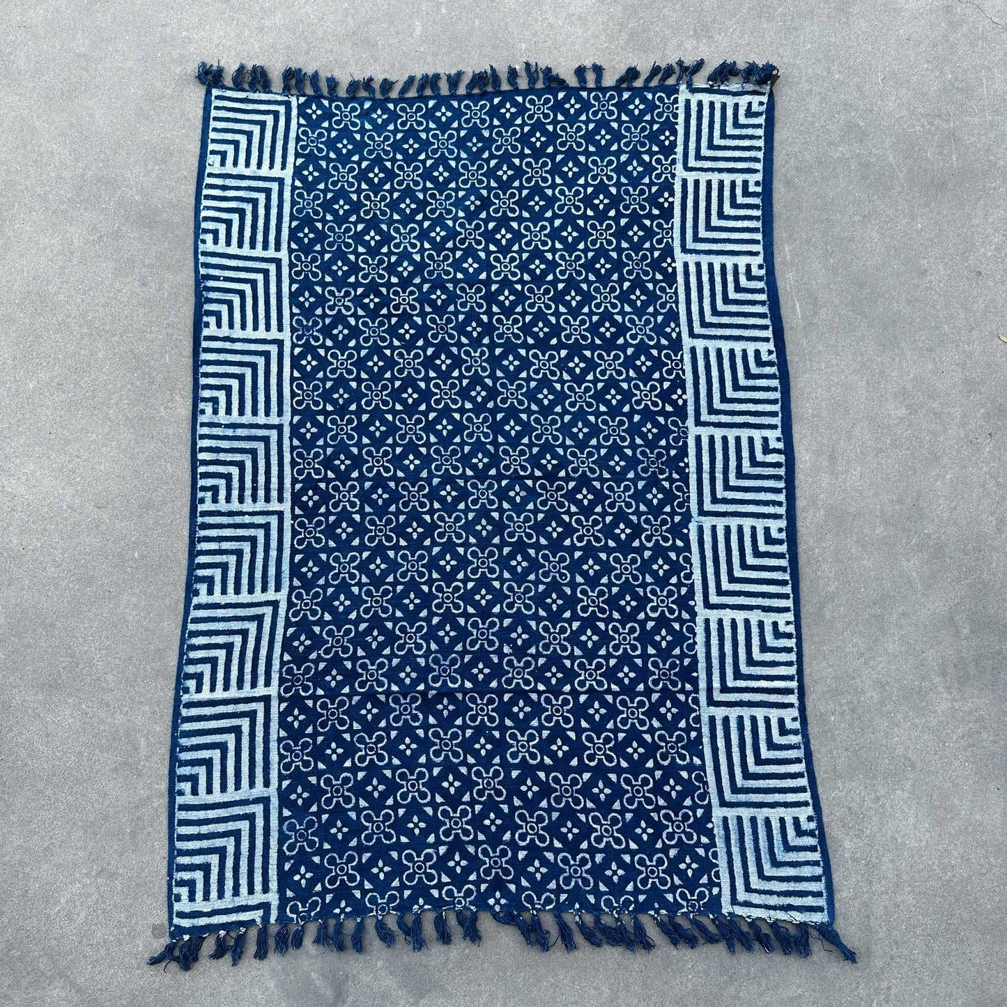 Handmade Indigo Throw - 170x120cm - Kasba Tiles - Luna Panther