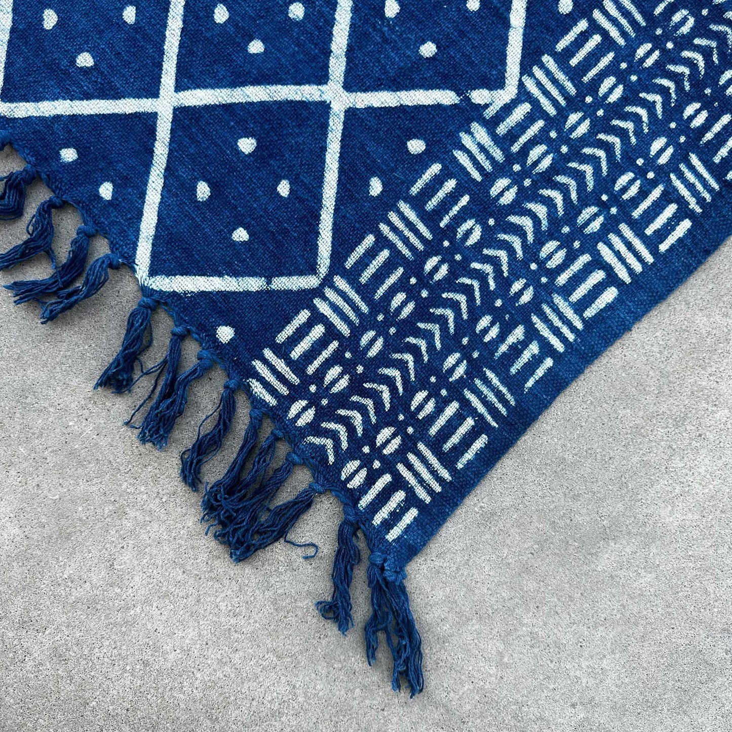 Handmade Indigo Throw - 170x120cm - Midnight Heerak - Luna Panther