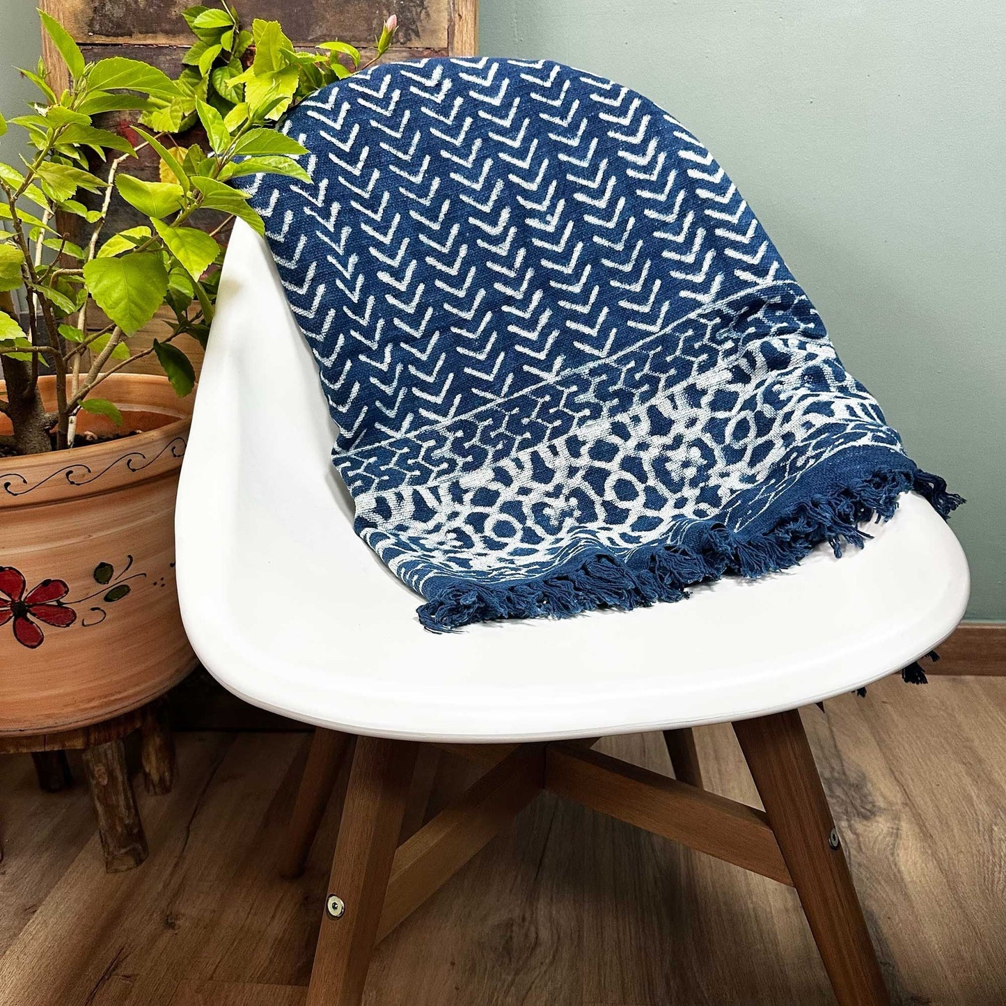 Handmade Indigo Throw - 170x120cm - Seedha Arrows - Luna Panther