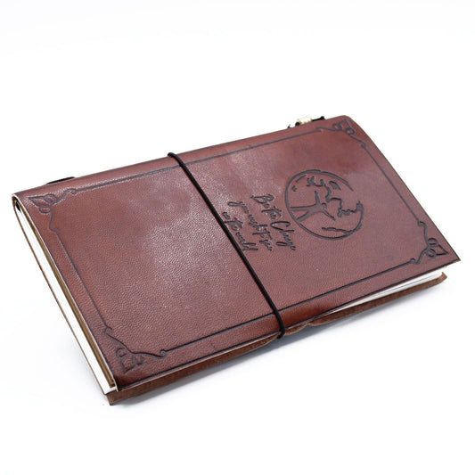 Handmade Leather Journal - Be the Change - Brown (80 pages) - Luna Panther