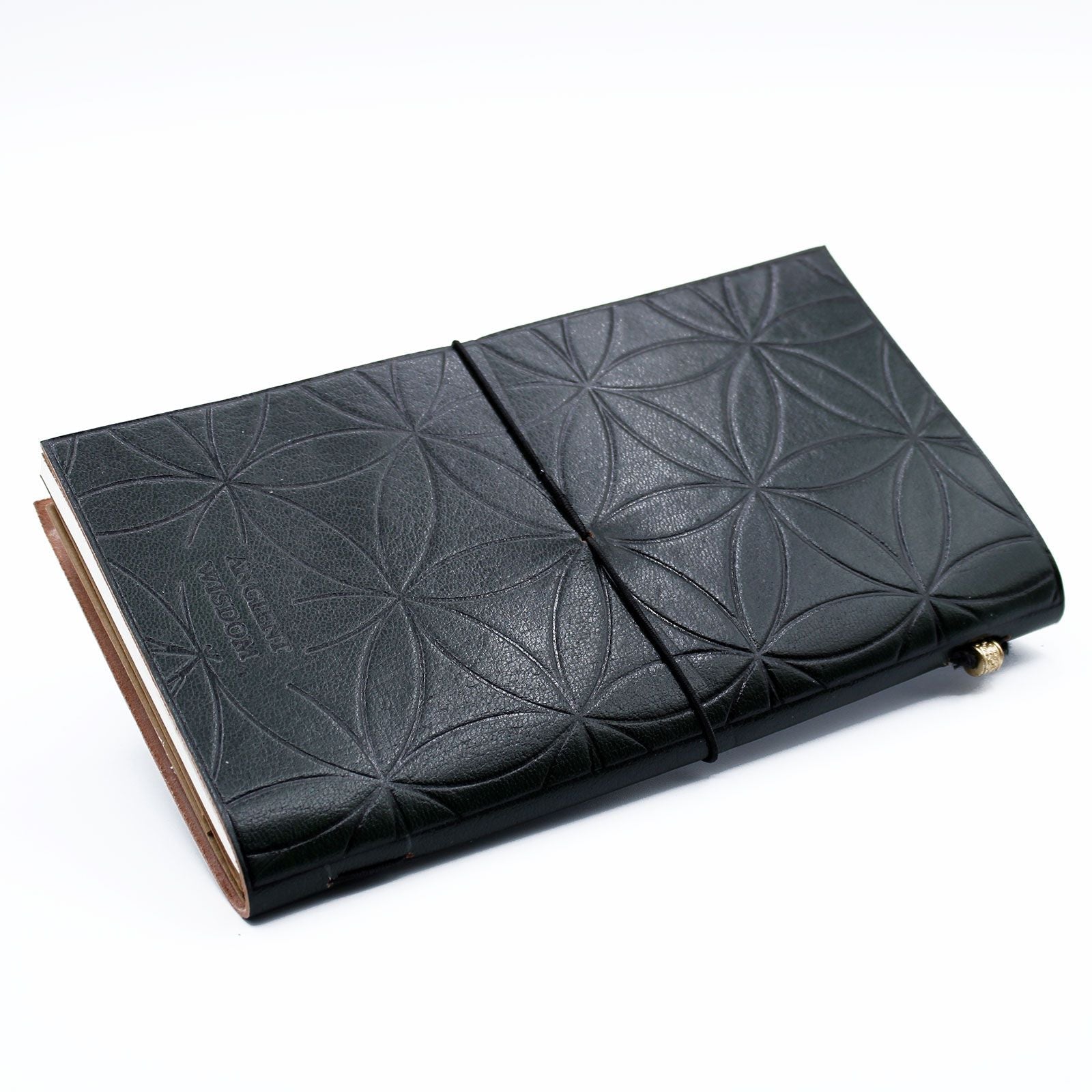 Handmade Leather Journal - Flower of Life - Green (80 pages) - Luna Panther