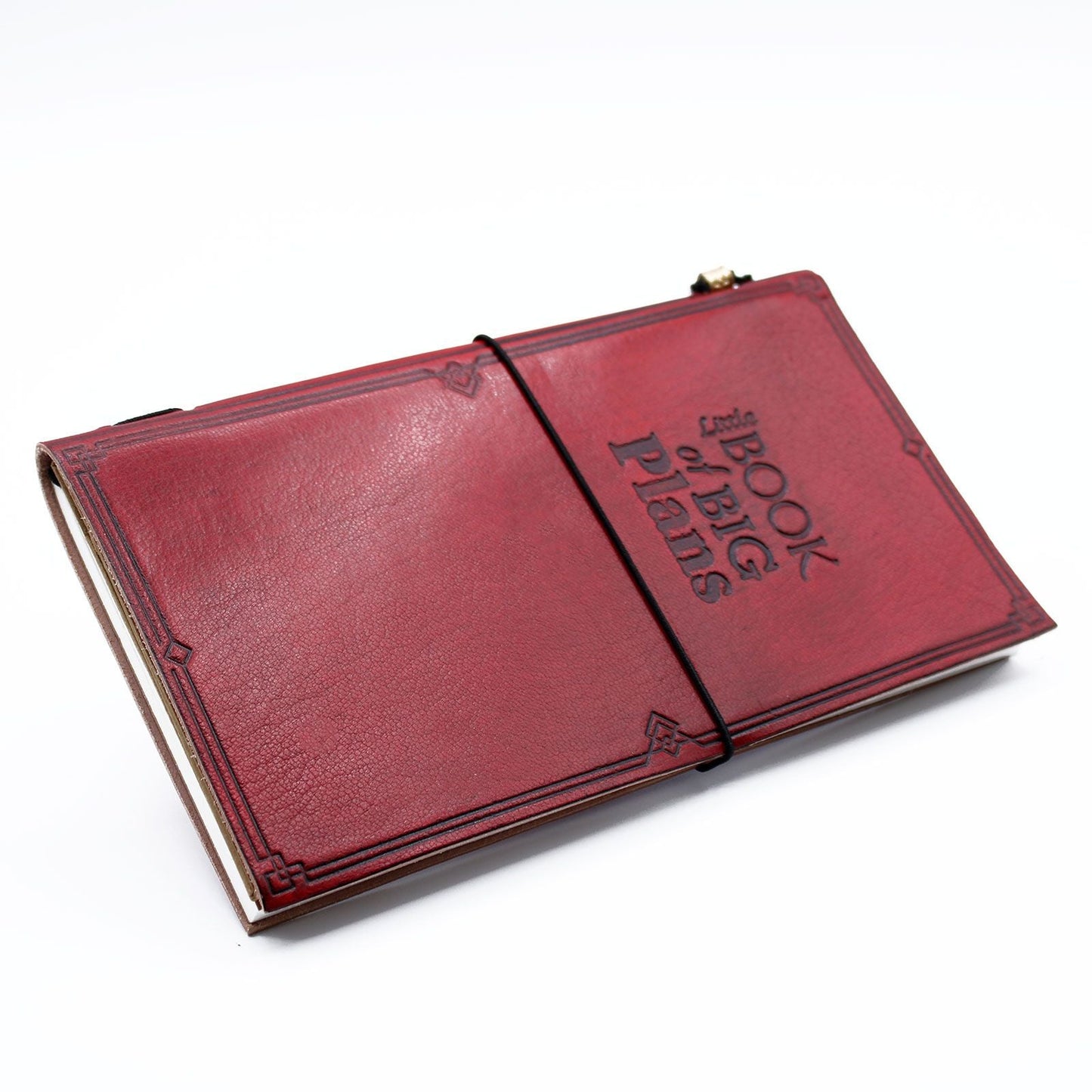 Handmade Leather Journal - Little Book of Big Plans - Red (80 pages) - Luna Panther
