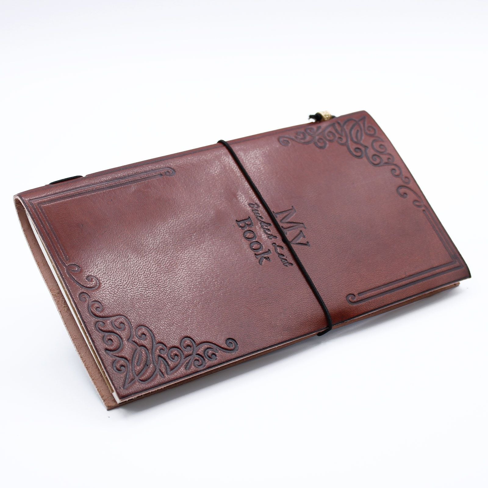 Handmade Leather Journal - My Bucket List Book - Brown (80 pages) - Luna Panther