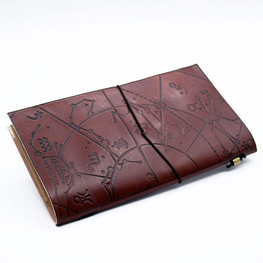 Handmade Leather Journal - My Bucket List Book - Brown (80 pages) - Luna Panther alternate view