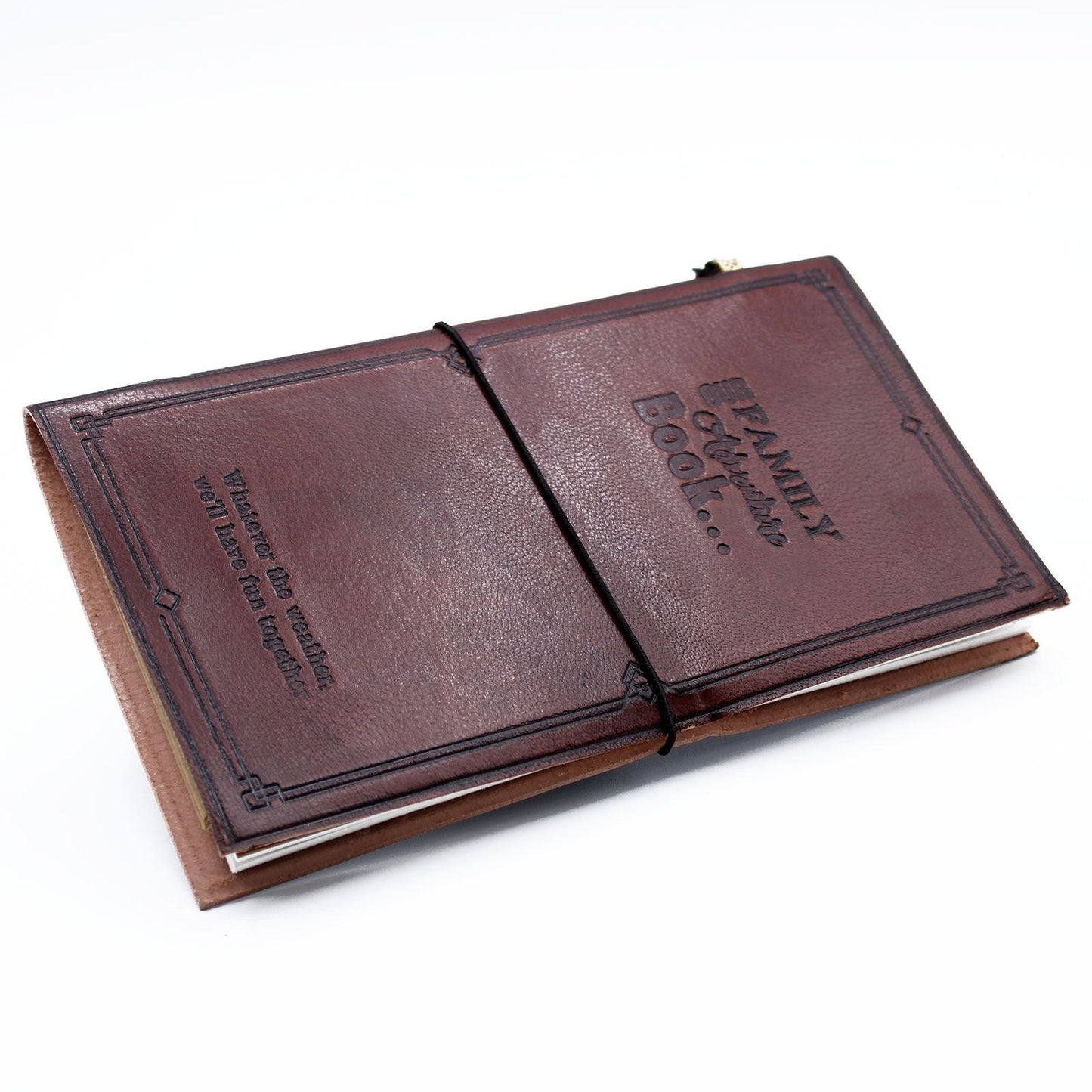 Handmade Leather Journal - Our Family Adventure Book - Brown (80 pages) - Luna Panther