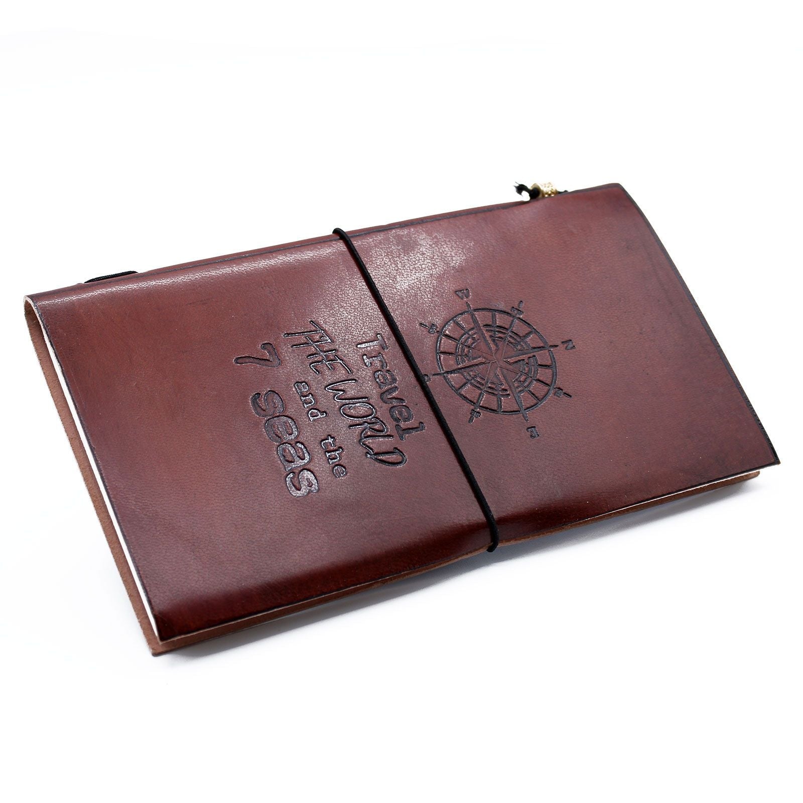 Handmade Leather Journal - Travel the World - Brown (80 pages) - Luna Panther