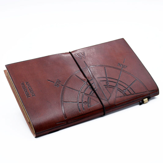 Handmade Leather Journal - Travel the World - Brown (80 pages) - Luna Panther alternate view
