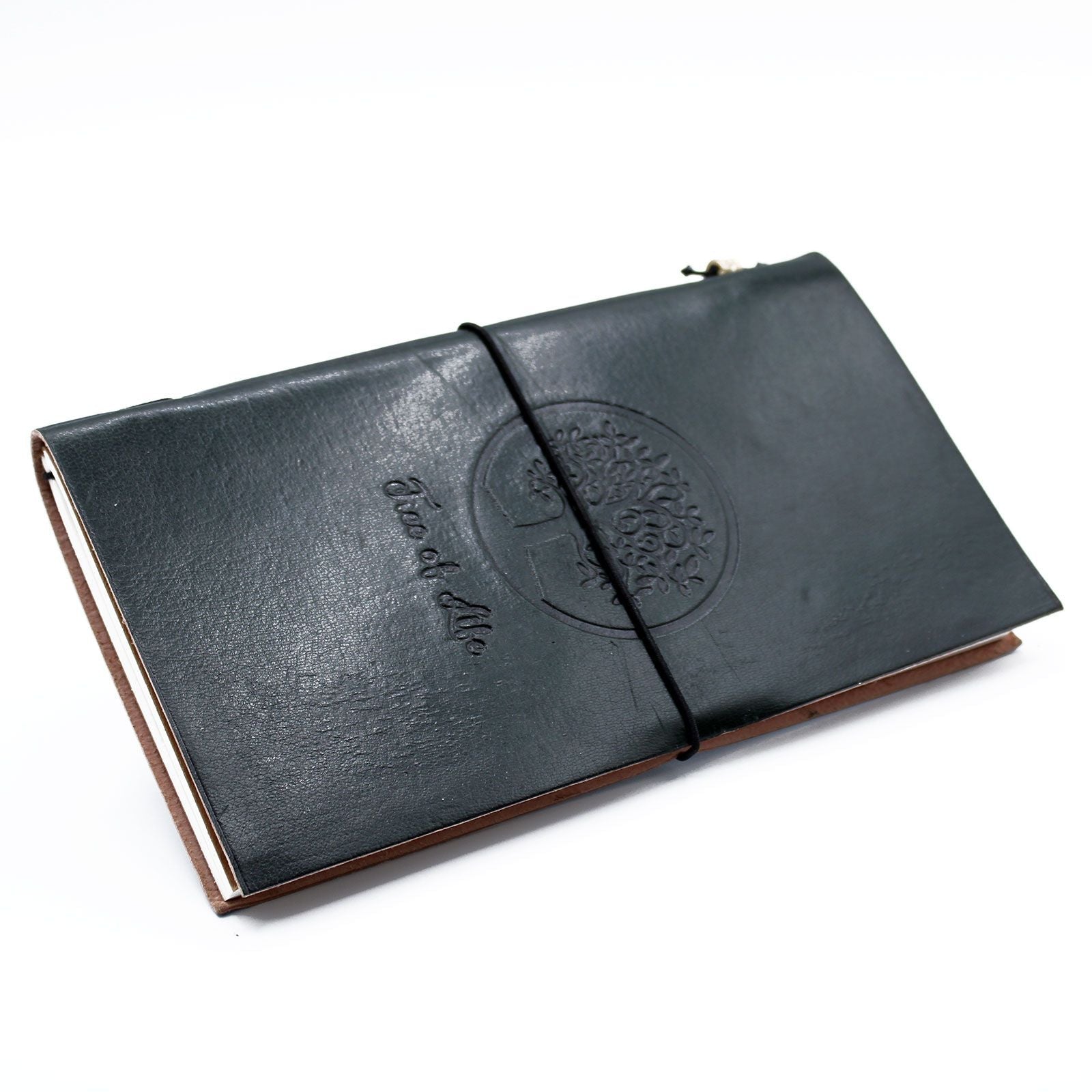 Handmade Leather Journal - Tree of Life - Green (80 pages) - Luna Panther