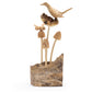 Handmade Parasite Wood Art Carving - Bird & Bee on Mushrooms - Luna Panther