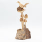 Handmade Parasite Wood Art Carving - Bird & Bee on Mushrooms - Luna Panther