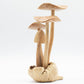 Handmade Parasite Wood Art Carving - Set of 4 Large Mushrooms - Luna Panther