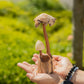 Handmade Parasite Wood Art Carving - Set of Two Mushrooms - Luna Panther