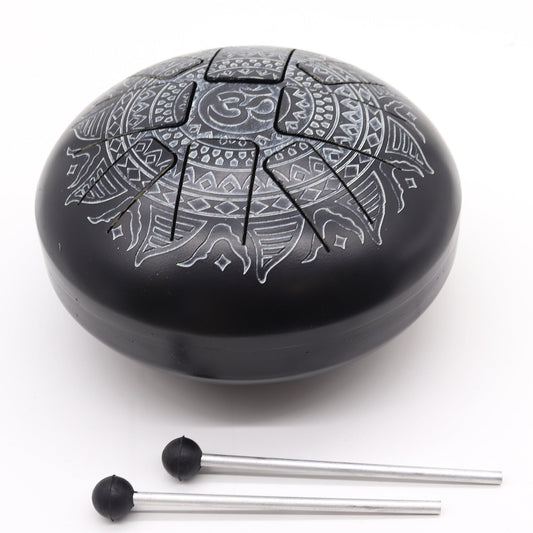Large Hapi Drum - 8-Tone OM Mandala Engraved - 22x15cm at Luna Panther