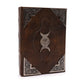 Heafty Brown Tan Book - Zinc Triple Moon Decor - 200 Deckle Edges Pages - 26x18cm - Luna Panther