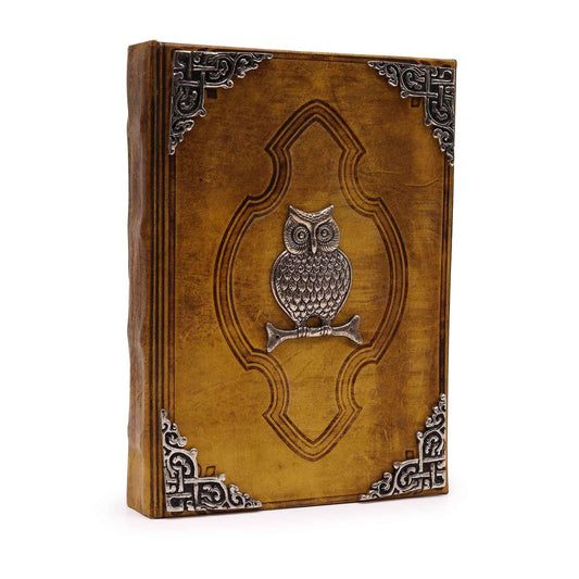 Heafty Coffee Tan Book - Zinc Owl Decor - 200 Deckle Edges Pages - 26x18cm - Luna Panther