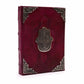 Heafty Red Tan Book - Zinc Hamsa Decor - 200 Deckle Edges Pages - 26x18cm - Luna Panther