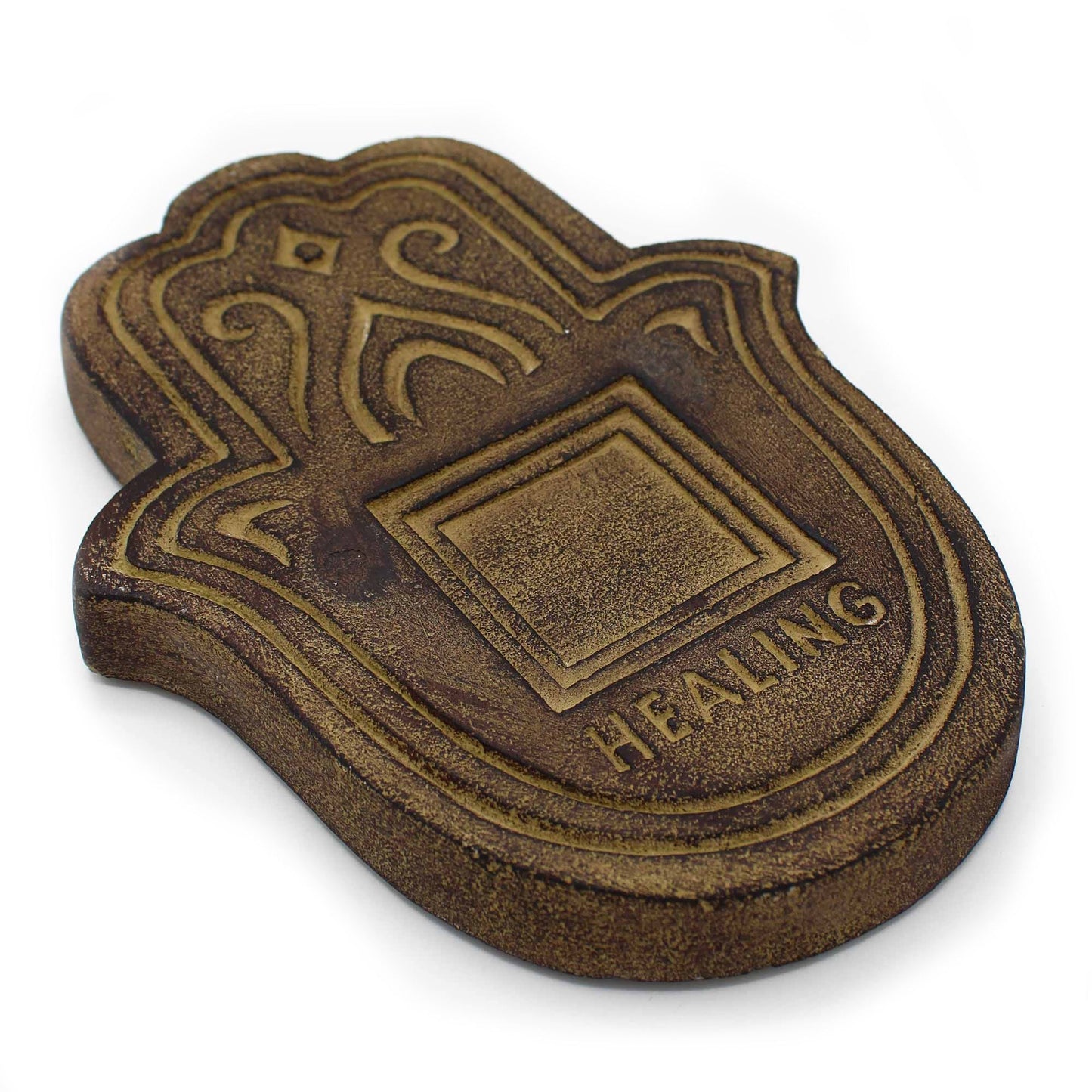 Healing Incense Plate - Antique Stone Effect - Luna Panther