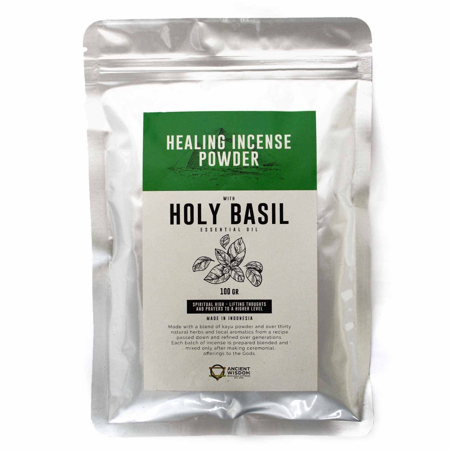 Healing Incense Powder - Holy Basil 100gm - Luna Panther