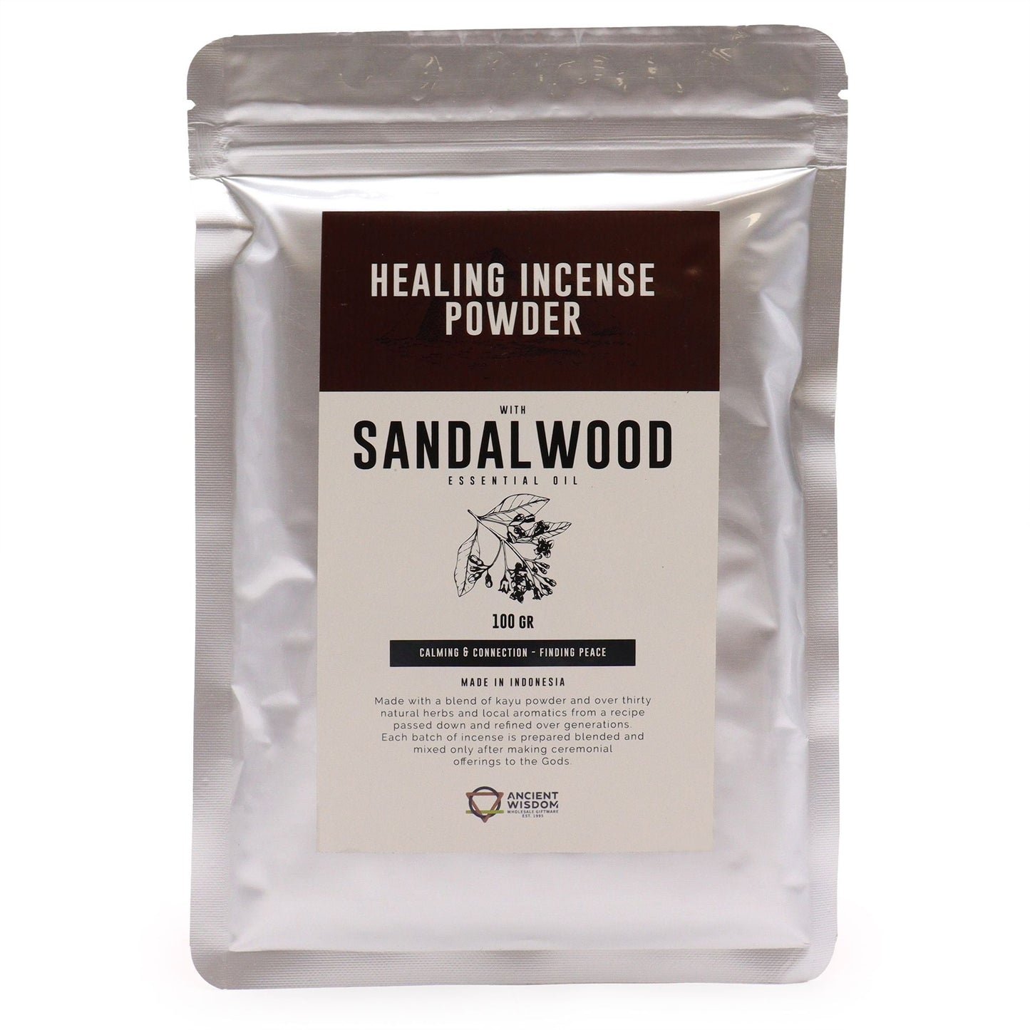Healing Incense Powder - Sandalwood 100gm - Luna Panther