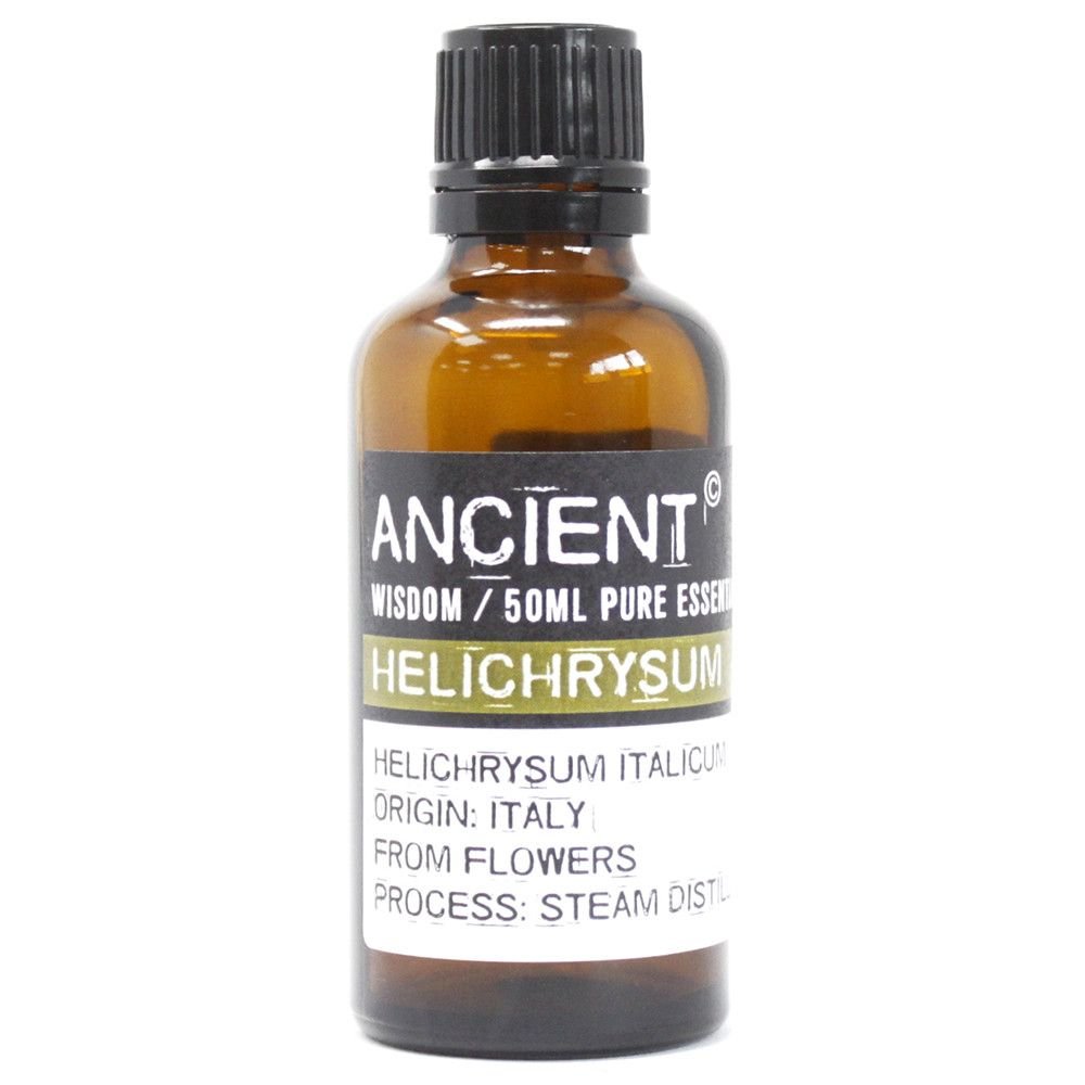 Polished Helichrysum Essential Oil 50ml featuring natural patterning and unique variations - Luna Panther