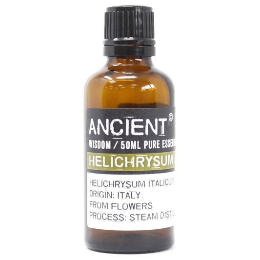 Polished Helichrysum Essential Oil 50ml featuring natural patterning and unique variations - Luna Panther