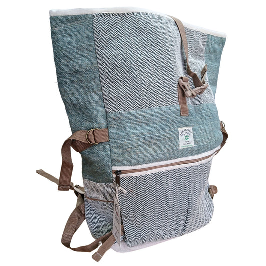 Hemp Trekking Rolling Backpack - Sage - Luna Panther alternate view
