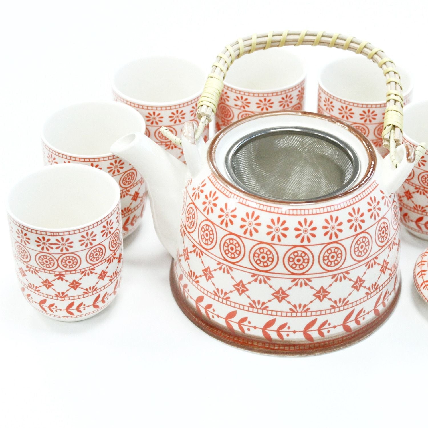 Polished Herbal Teapot Set - Amber featuring natural patterning and unique variations - Luna Panther