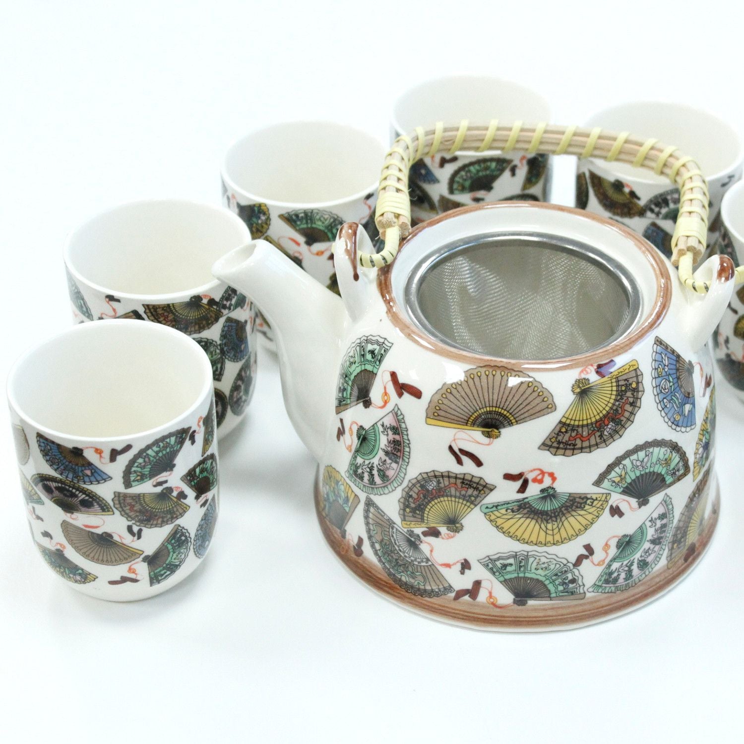 Polished Herbal Teapot Set - China Fans featuring natural patterning and unique variations - Luna Panther