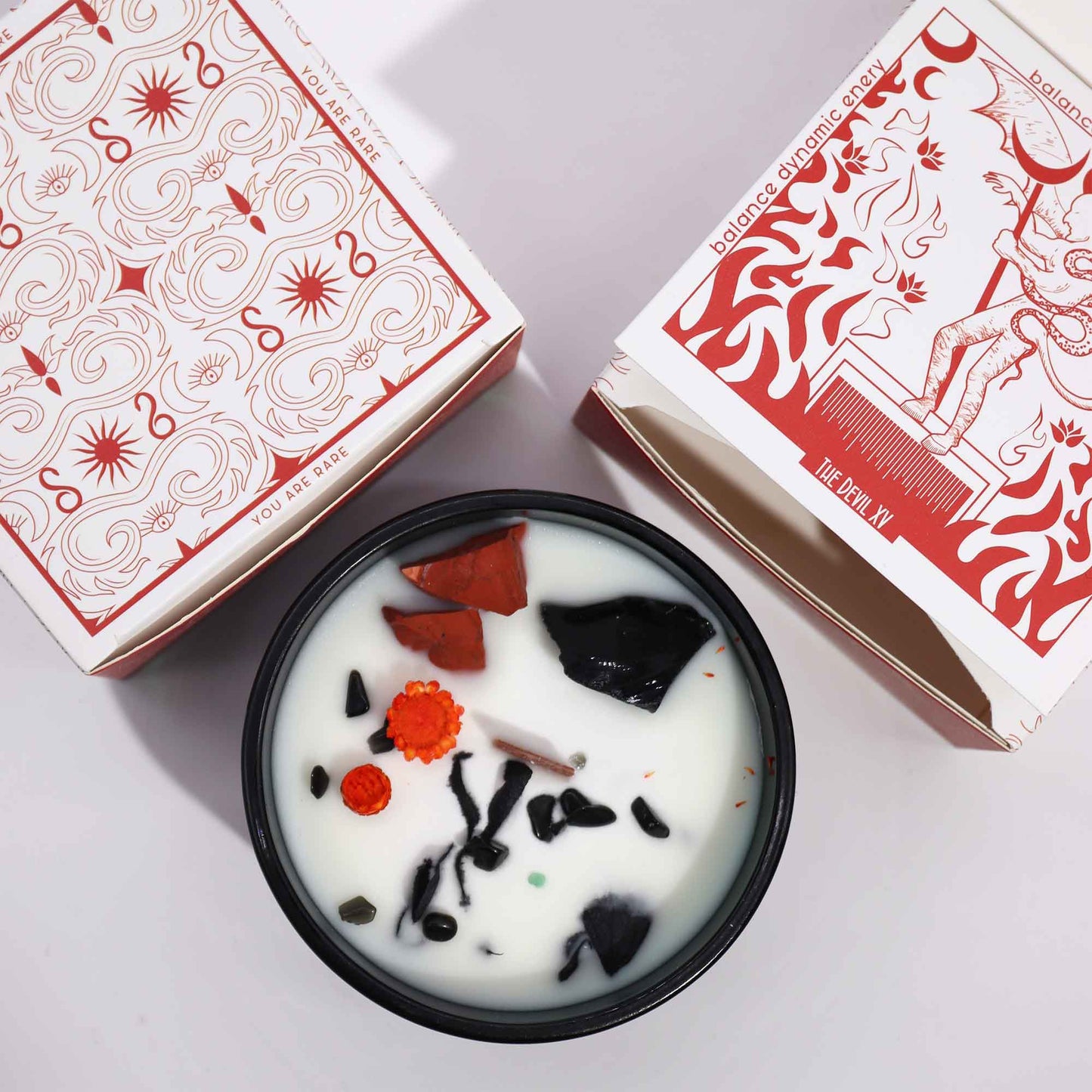 Hop Hare Crystal Magic Flower Candle - The Devil detail view 4 at Luna Panther