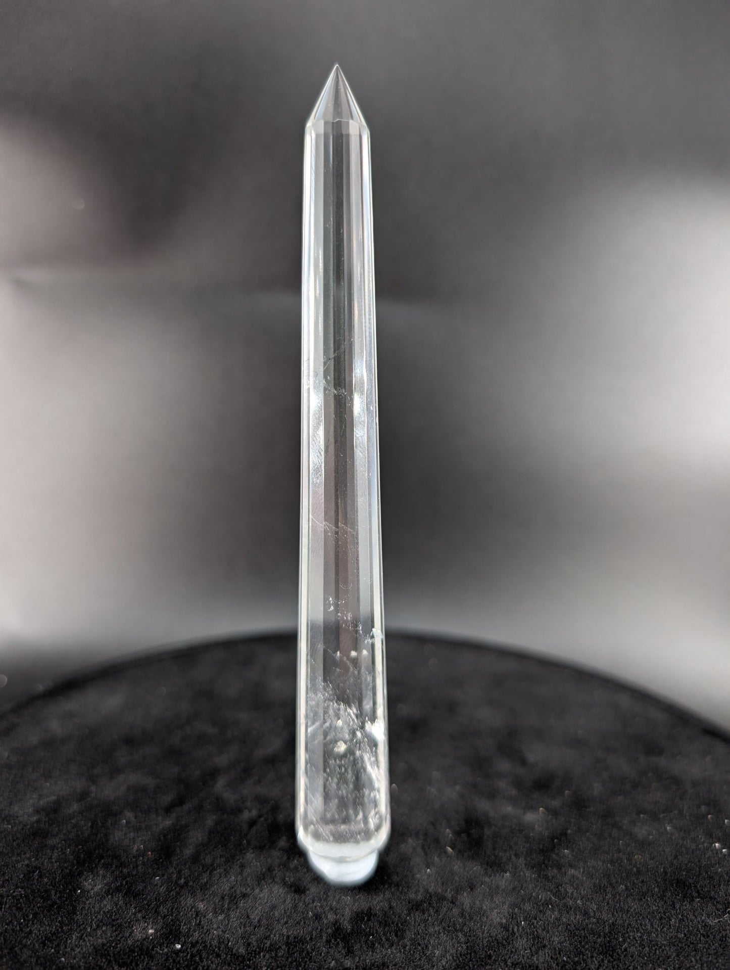 Polished Himalayan Clear Quartz Vogel - Massage Wand 134mm featuring clear transparency and light-catching facets - Luna Panther