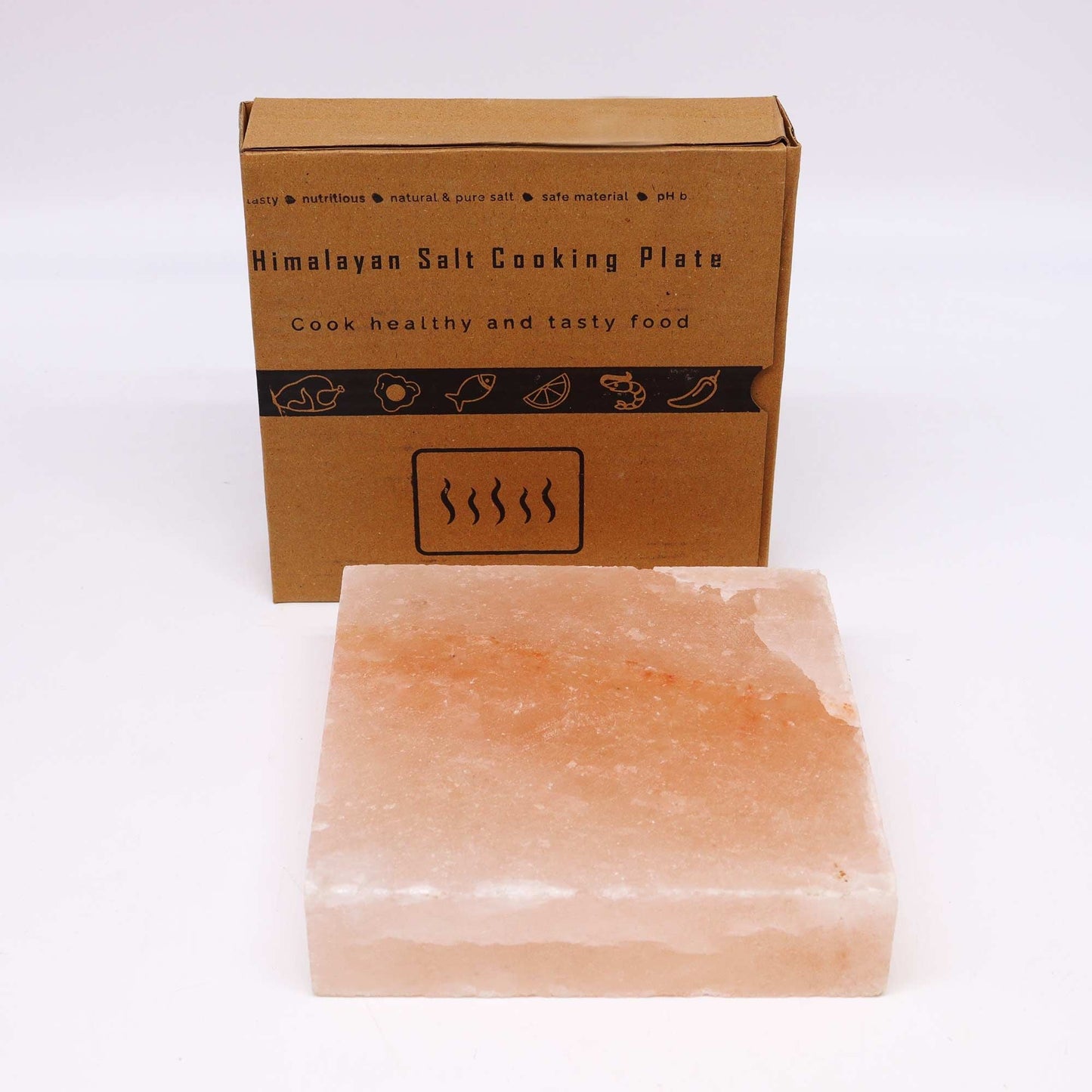 Himalayan Salt Cooking Plate - Square - 20x20x5cm - Luna Panther
