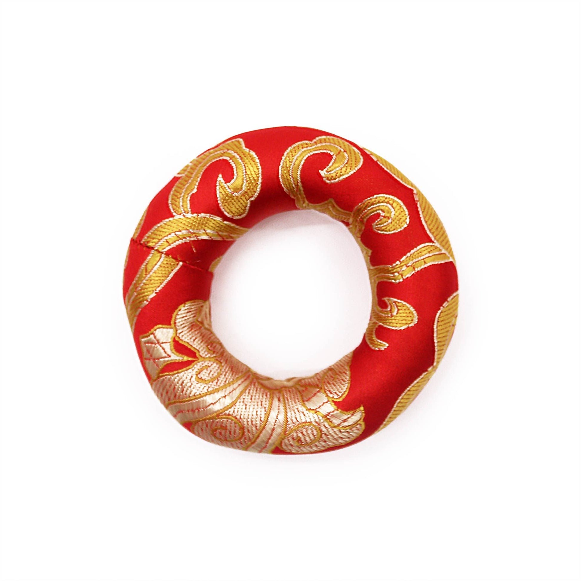 Polished Hoop Cushion 8cm (for 10-12cm Singing Bowl) - Red featuring natural patterning and unique variations - Luna Panther