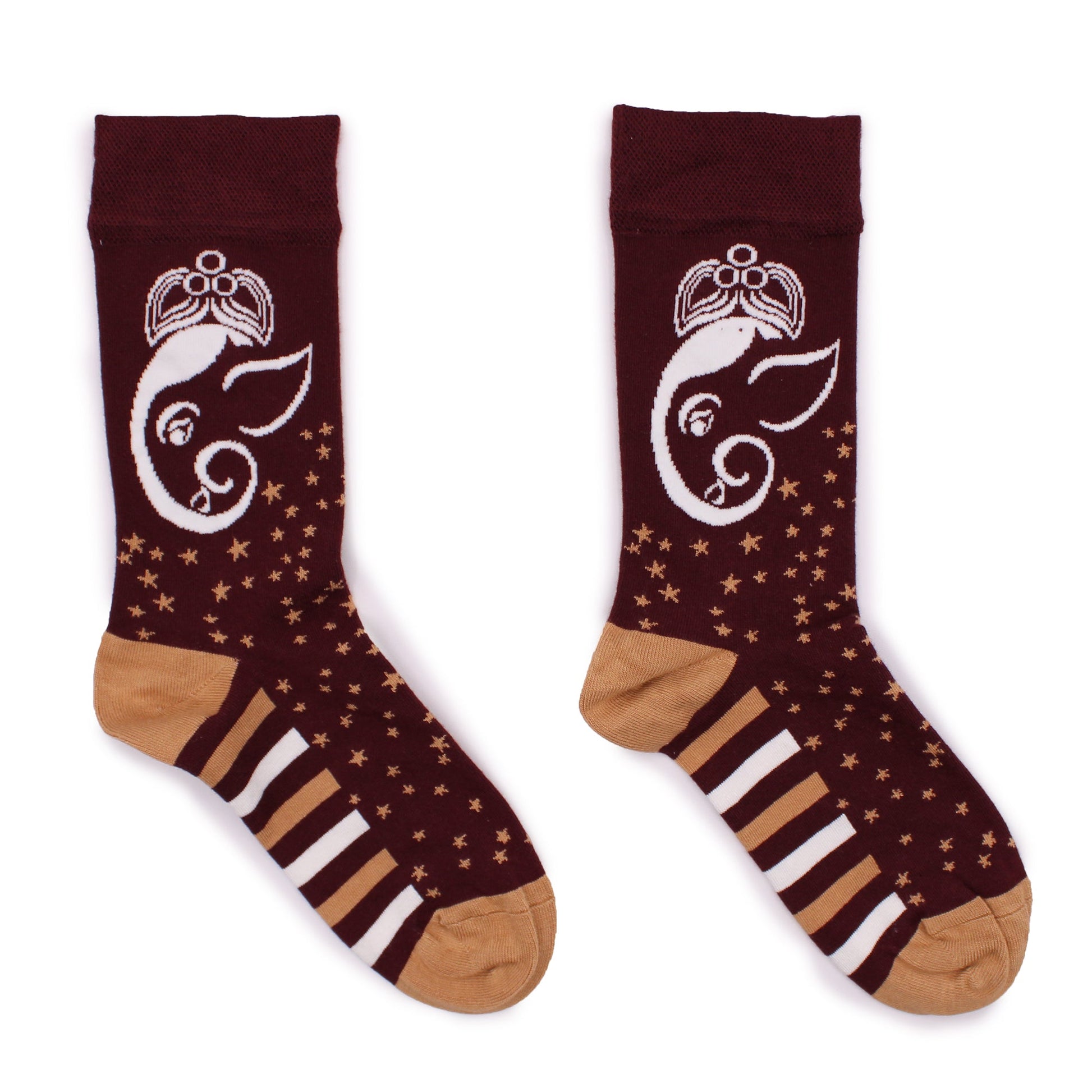 Polished Hop Hare Bamboo Socks - Ganesha S/M featuring natural patterning and unique variations - Luna Panther