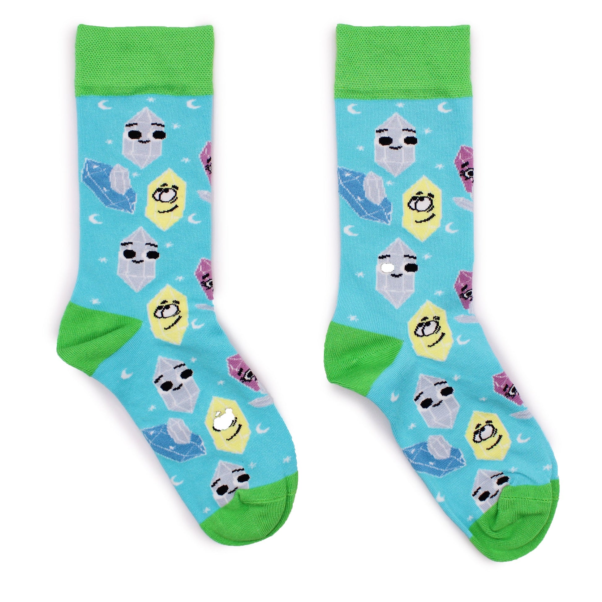 Polished Hop Hare Bamboo Socks - Lucky Gemstones S/M featuring natural patterning and unique variations - Luna Panther
