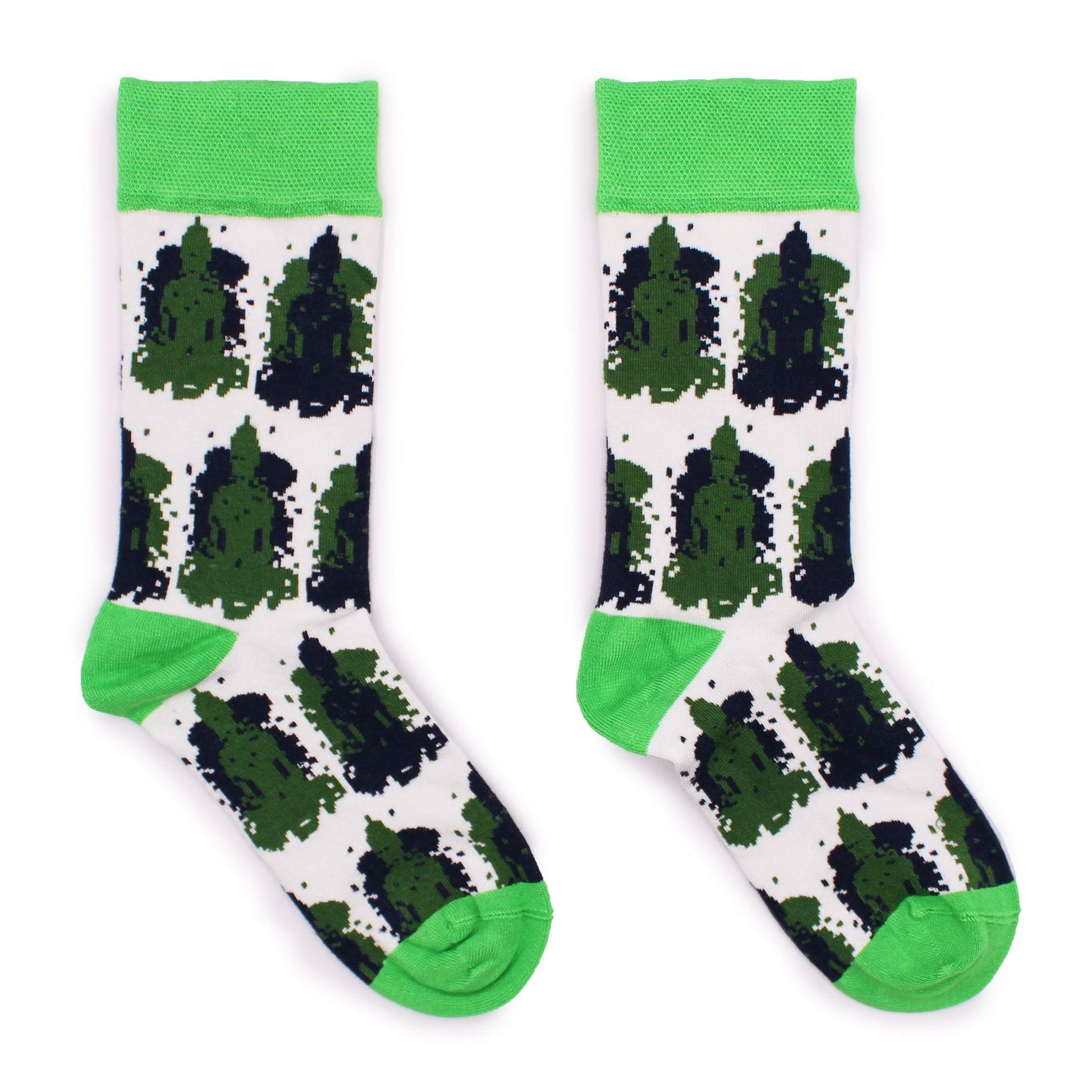 Polished Hop Hare Bamboo Socks M/L - Bali Buddha featuring natural patterning and unique variations - Luna Panther