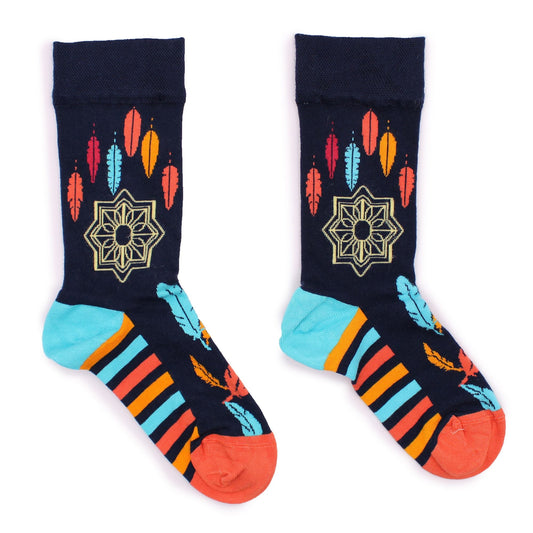 Polished Hop Hare Bamboo Socks M/L - Dreamcacher featuring natural patterning and unique variations - Luna Panther