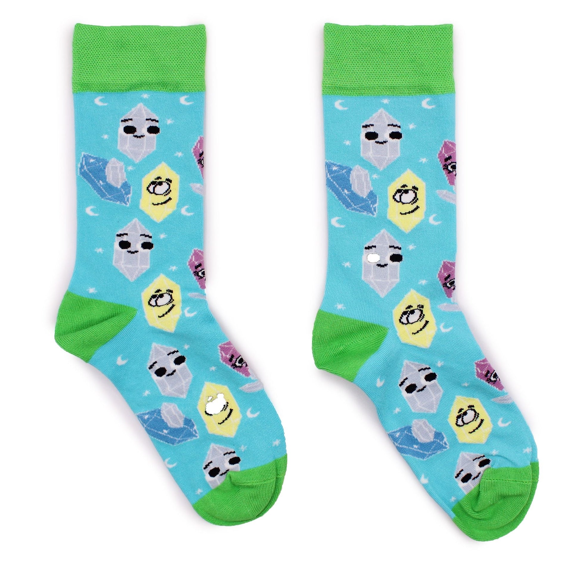 Polished Hop Hare Bamboo Socks M/L - Lucky Gemstones featuring natural patterning and unique variations - Luna Panther