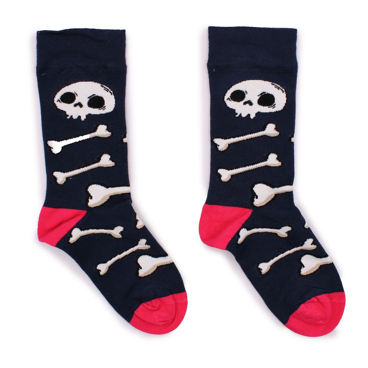 Polished Hop Hare Bamboo Socks M/L - Skulls and Bones featuring natural patterning and unique variations - Luna Panther