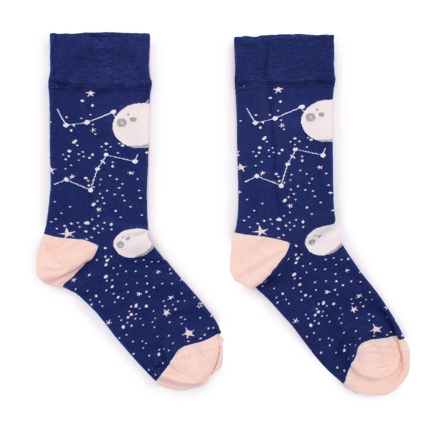Polished Hop Hare Bamboo Socks - Moon Walk S/M featuring natural patterning and unique variations - Luna Panther
